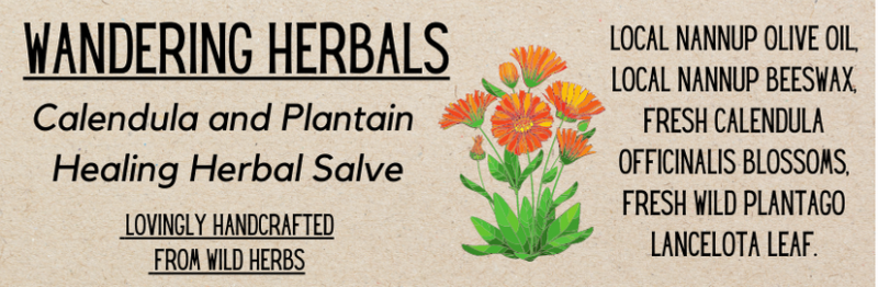 Calendula and Plantain Healing Herbal Balm Label